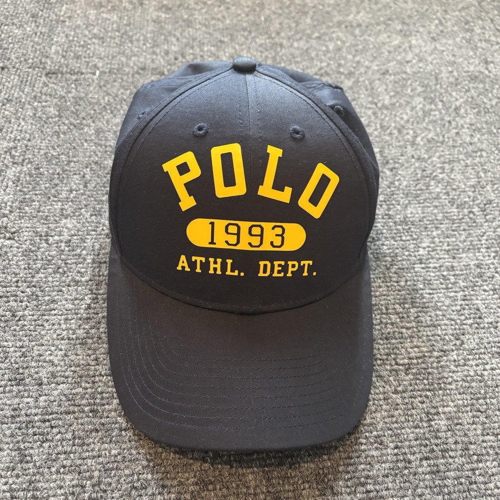 Polo Ralph Lauren Baseline Twill Cap Hat 1993 Navy & Yellow One Size